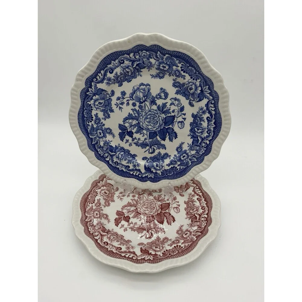 Spode Porcelain Archive / Blue Room Collection British Flowers 10.5” Plates 2